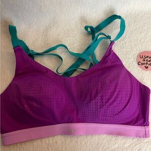 Vibrant Purple and Teal Sports Bra